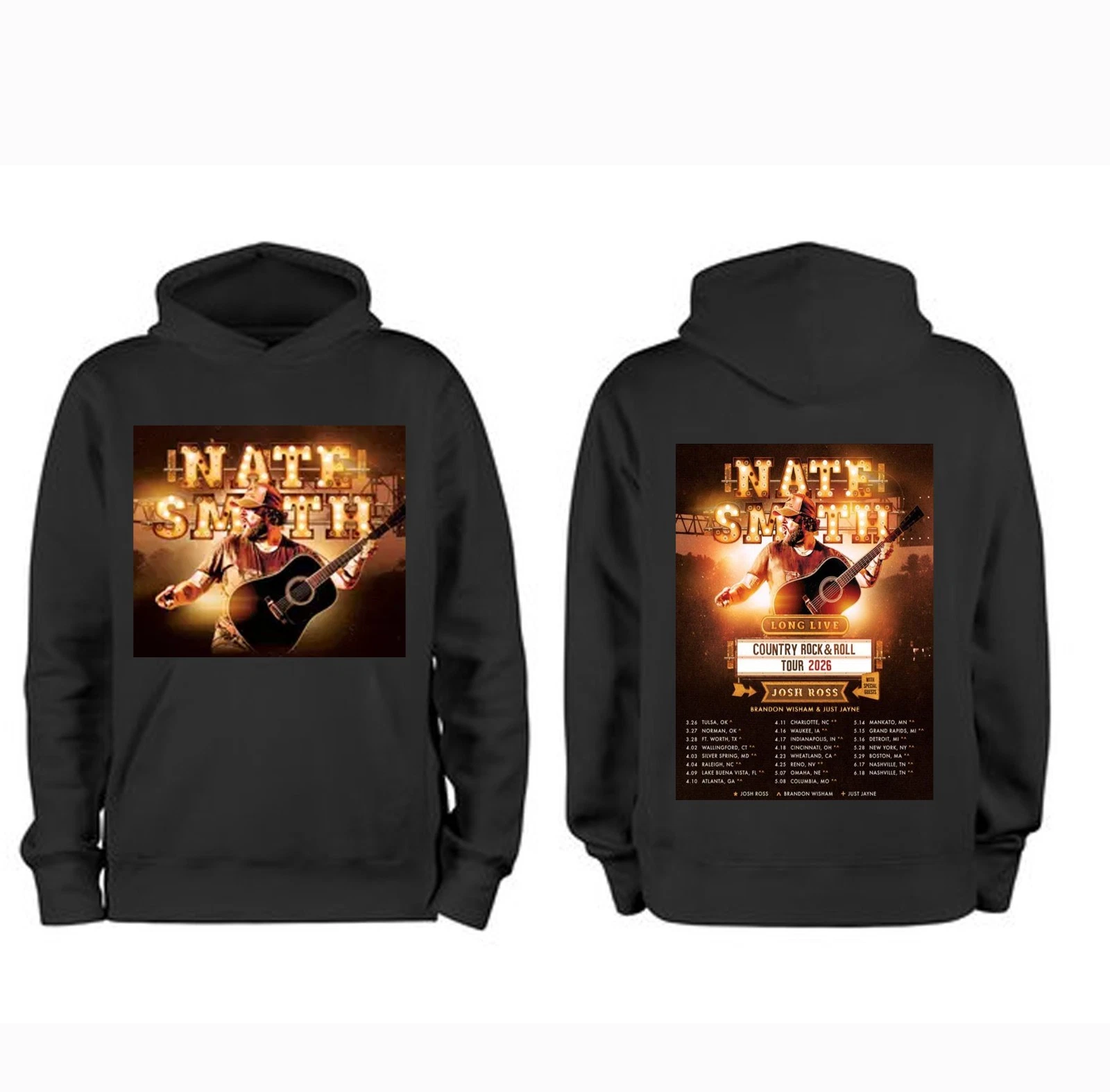 Nate Smith Country Rock & Roll Tour 2026 Hoodie
