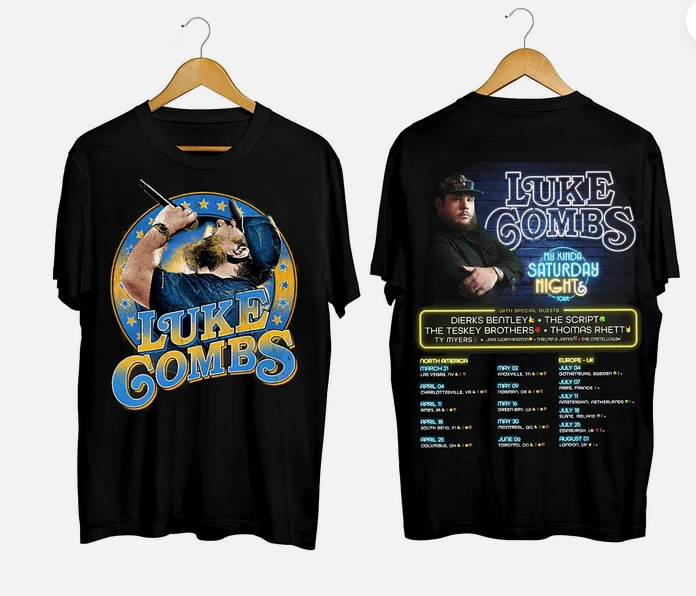 My Kinda Saturday Night Tour 2026 Luke Combs Double Sided T-Shirt