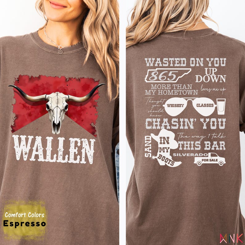 Wallen Country Music Bull Skull Graphic 2026 Shirt