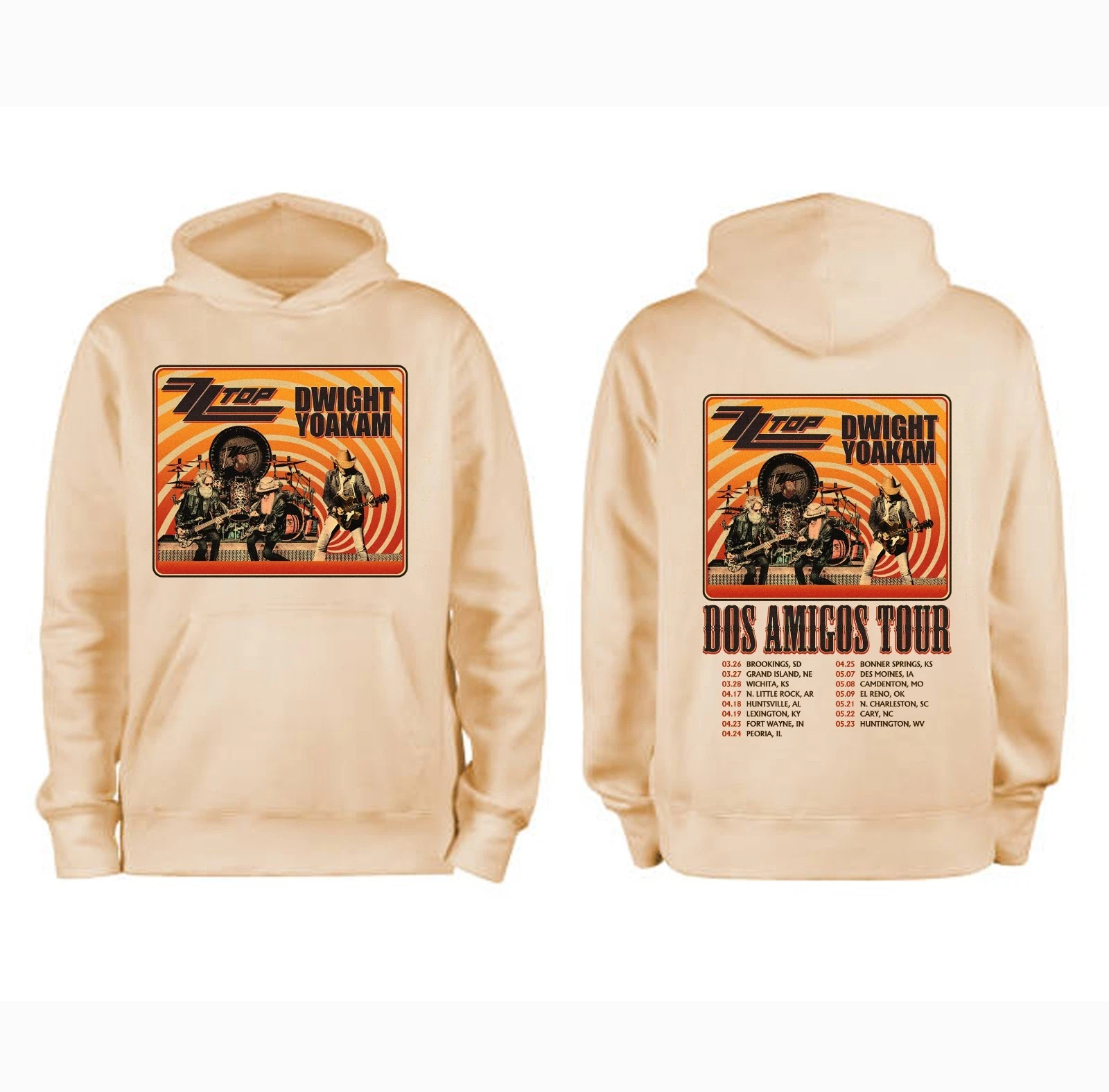 Zz Top & Dwight Yoakam Dos Amigos Tour 2026 Hoodie