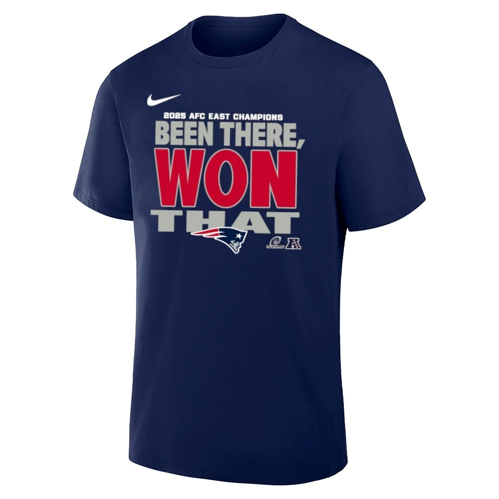 New England Patriots2025 AFC East Division Champions Locker Room Trophy Collection T-Shirt