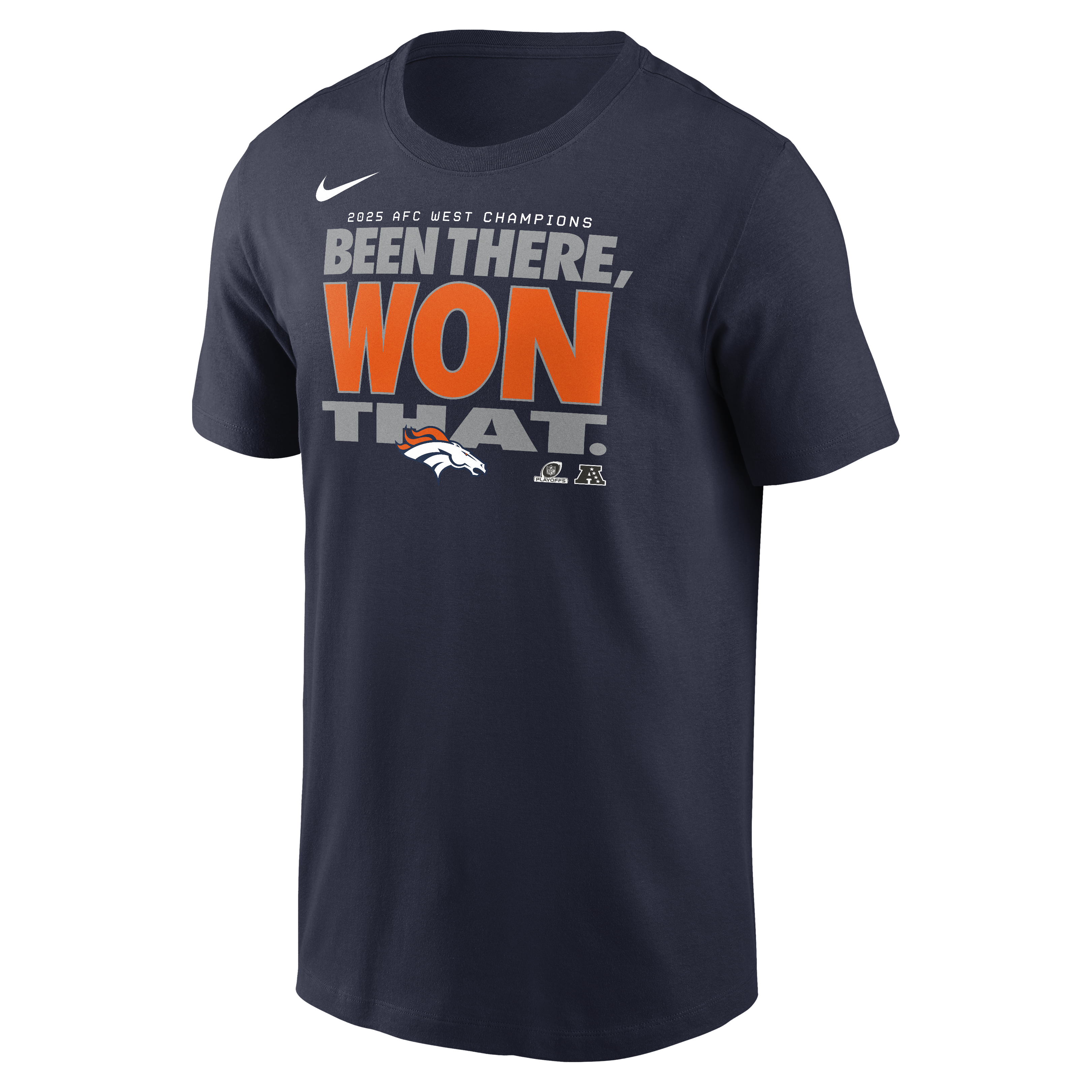 Denver Broncos 2025 AFC West Division Champions Locker Room Trophy Collection T-Shirt