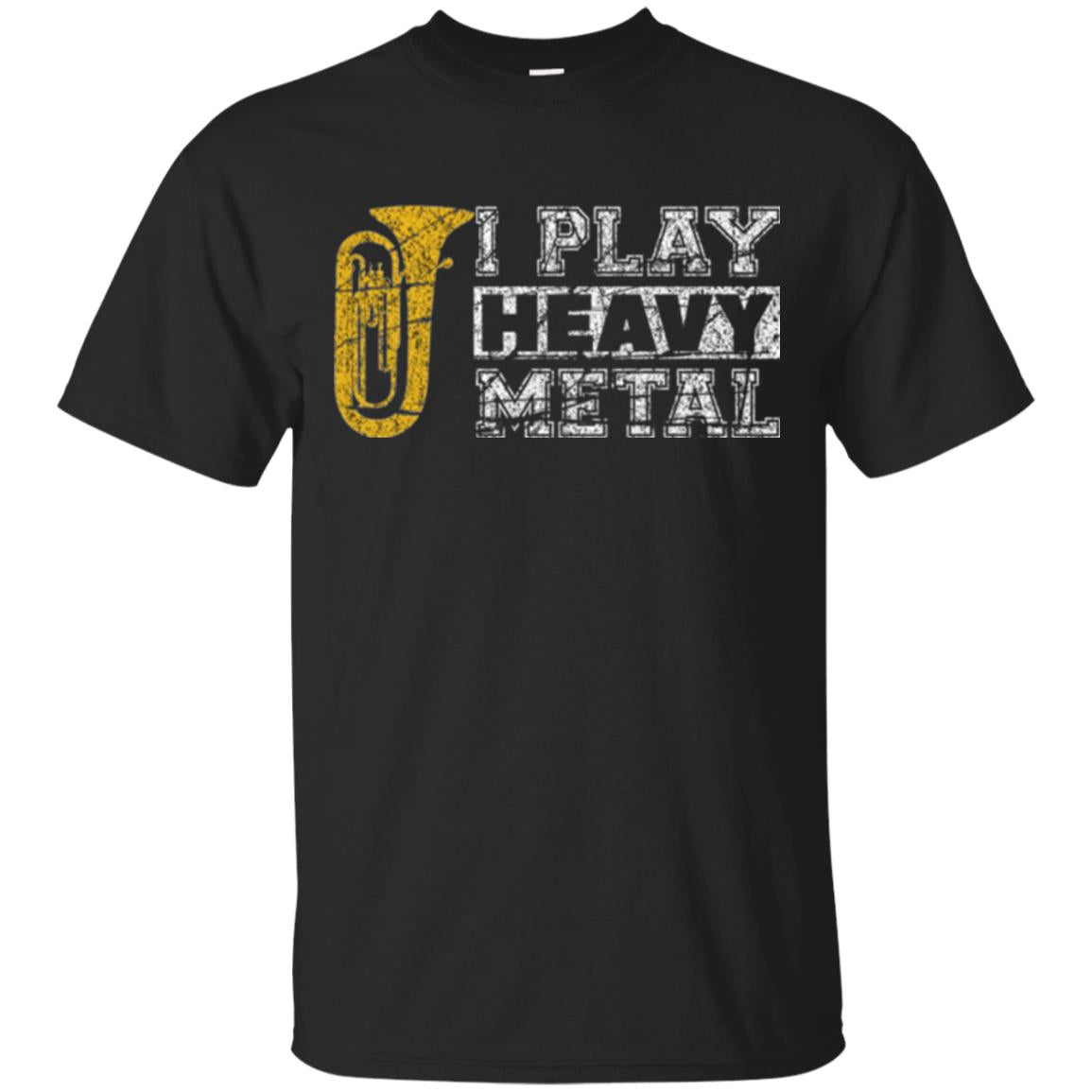 Funny Band Distressed I Play Heavy Metal T-Shirt 