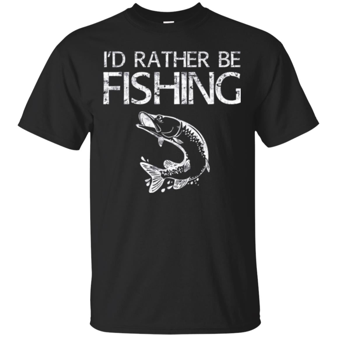 Funny Fisherman ID Rather Be Fishing T-Shirt