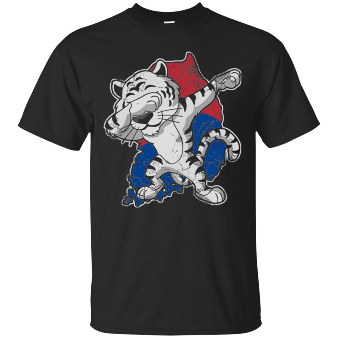 Dabbing White Tiger South Korea Flag T-Shirt 