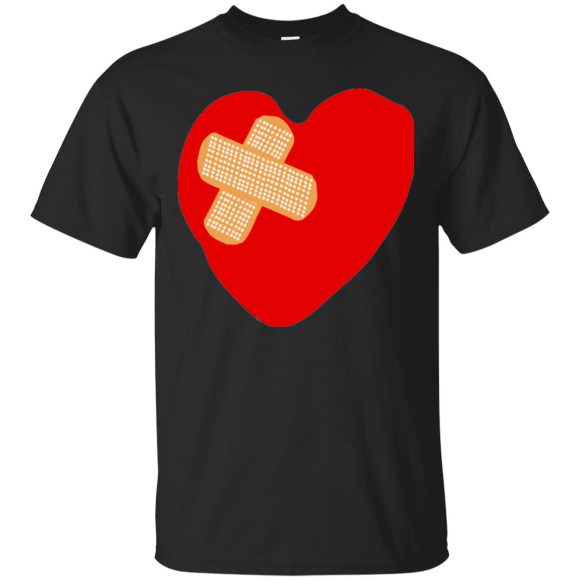 Funny Patched Up Heart Graphic T-Shirt 