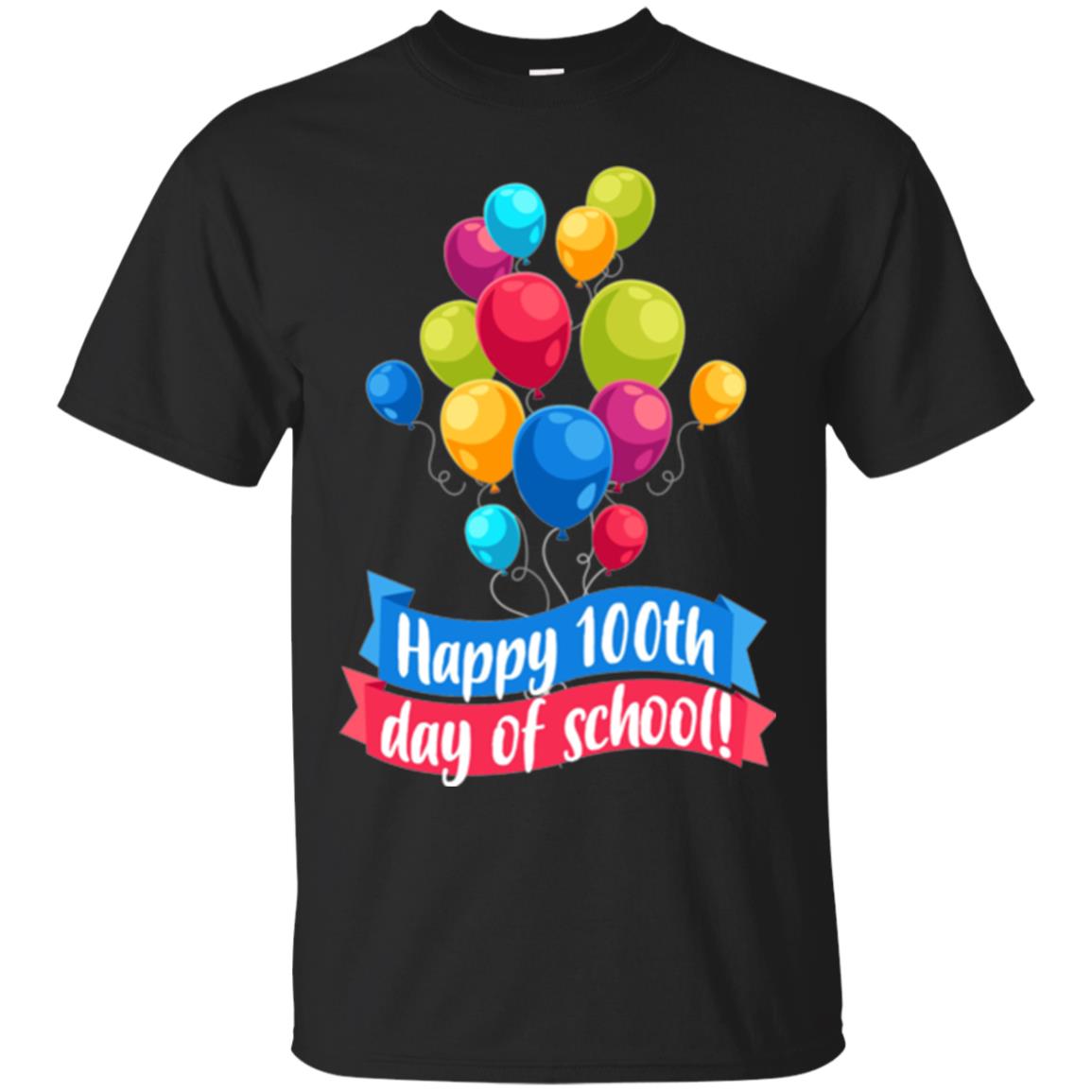 Happy 100Th Day Of School Colorful Balloons Funny T-Shirt 