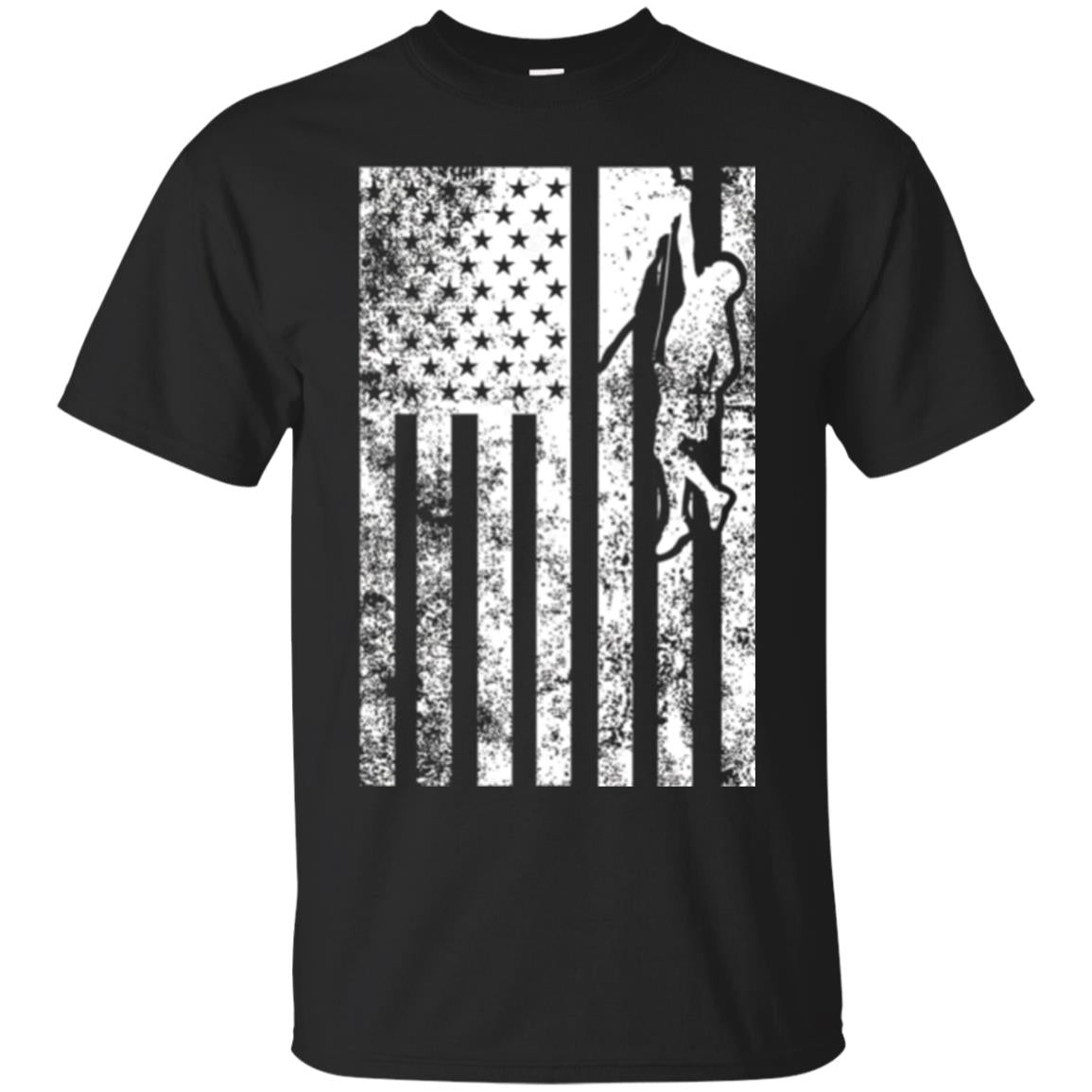 Rock Climbing Rock Climbing Flag Of United States T-Shirt 