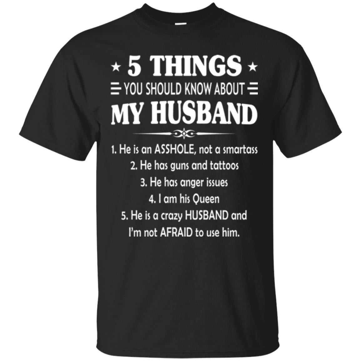 Wife 5 Things You Should Know About My Husband T-Shirt