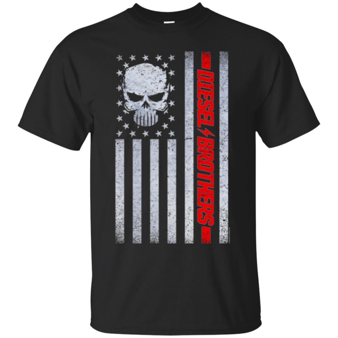 Skull Diesel Brothers Grungy American Flag T-Shirt