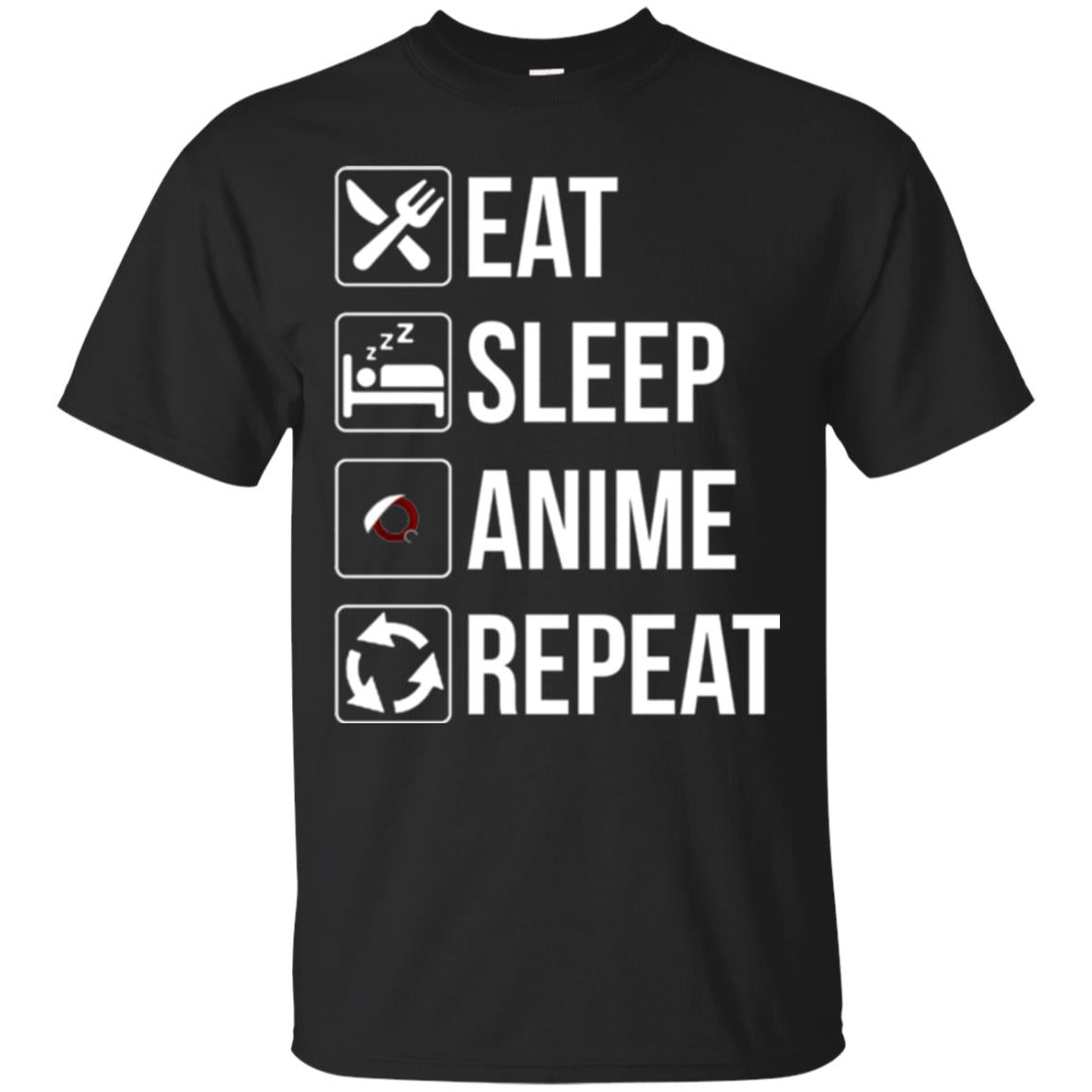 Anime Lovers Eat Sleep Anime Repeat T-Shirt 
