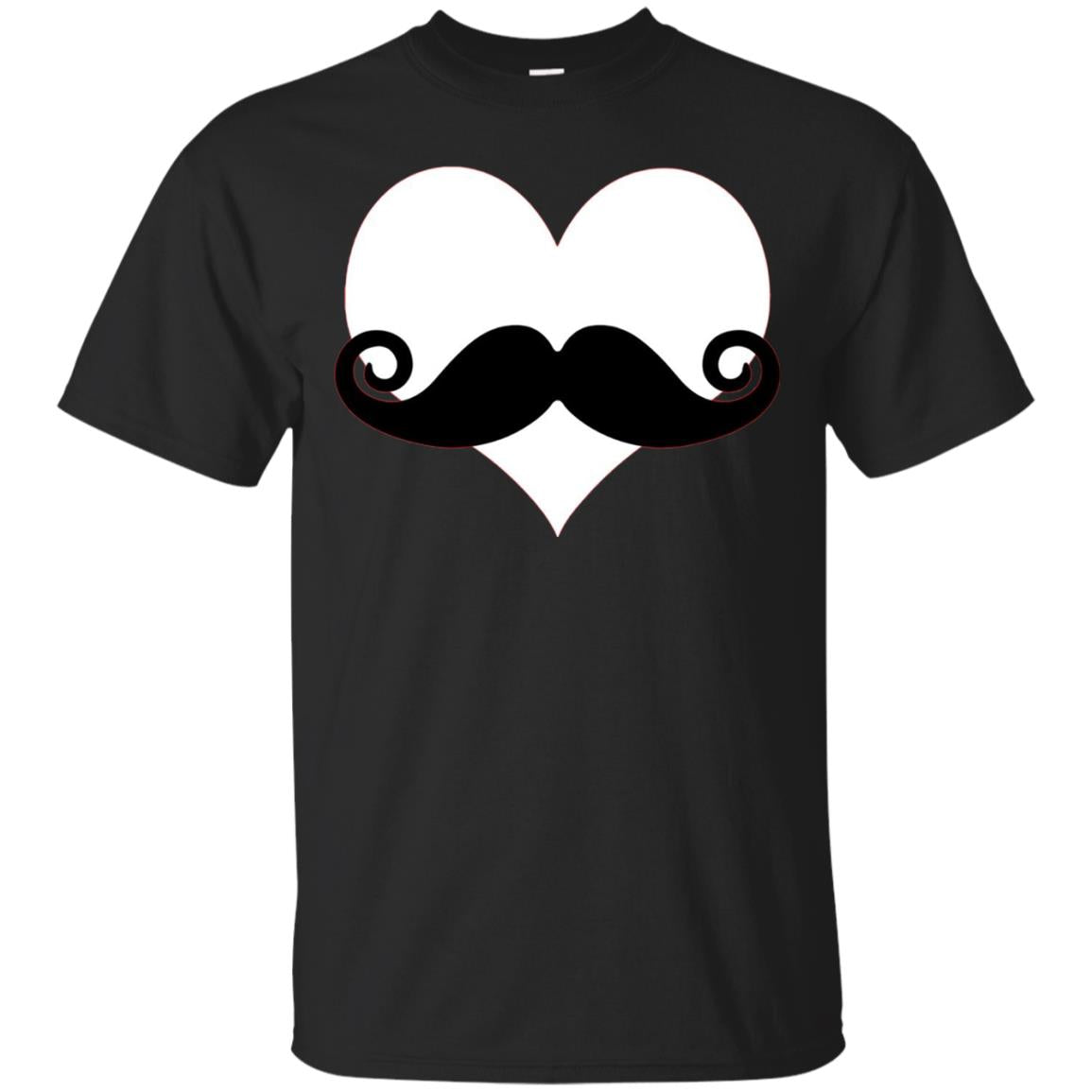 Mustache Heart Valentines Day T-Shirt 