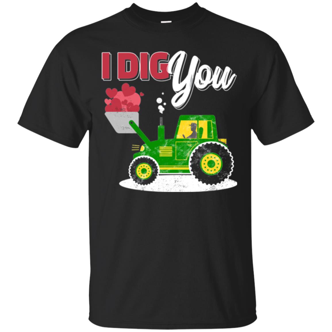 Farmer Valentines Day Farm Tractor I Dig You T-Shirt 