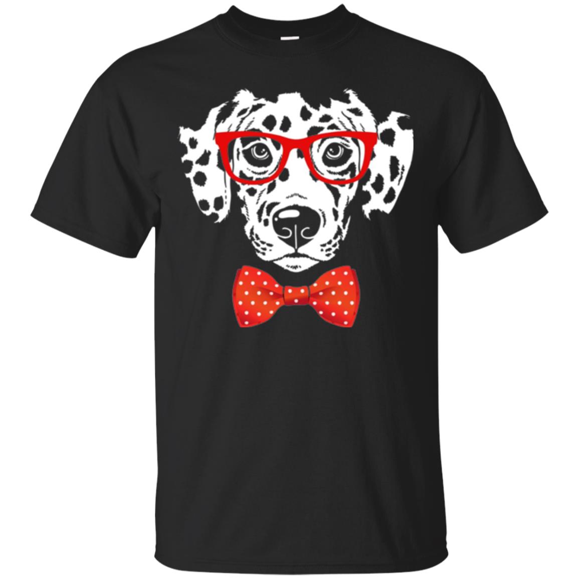 Dog Lover Hipster Dog Dalmatian Wearing Glasses T-Shirt 
