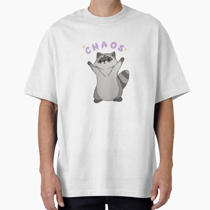 Raccoon Chaos Unisex Graphic T Shirt Short Sleeve Tee Everyday Casual Wear