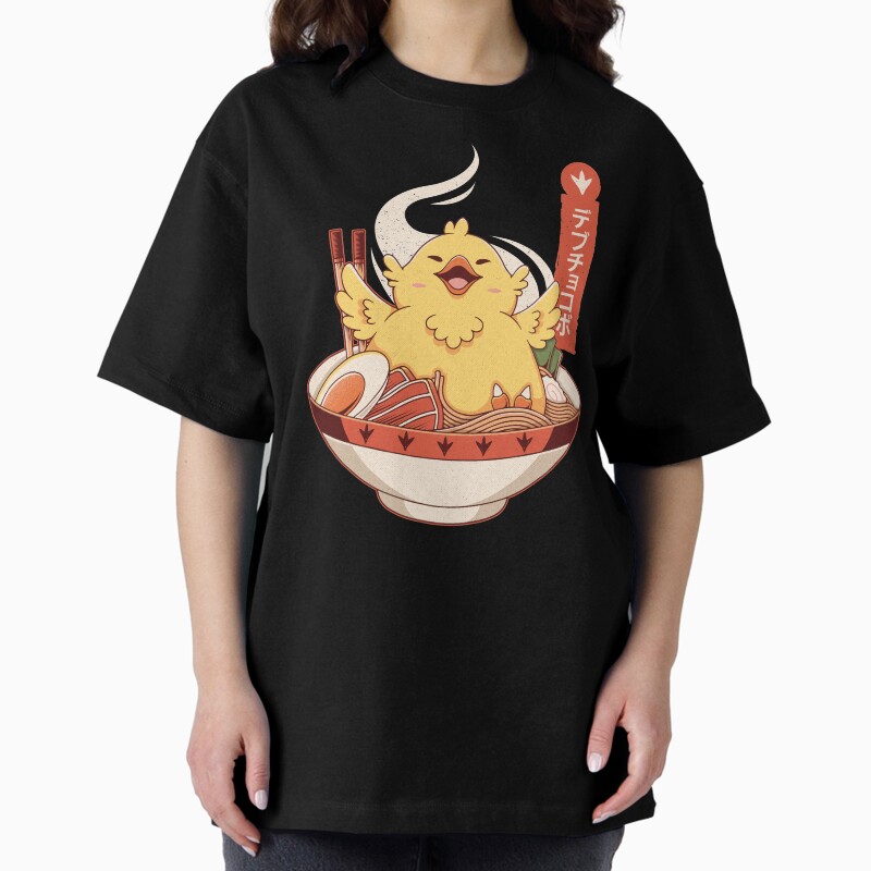 Fat Chocobo Ramen Unisex Graphic T Shirt  Short Sleeve Tee Everyday Casual Wear 2