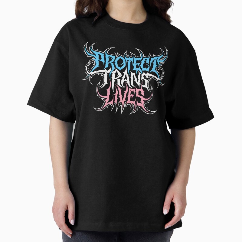 Protect Trans Lives Death Metal Logo Unisex Graphic T Shirt Short Sleeve Tee Everyday Casual Wear 2