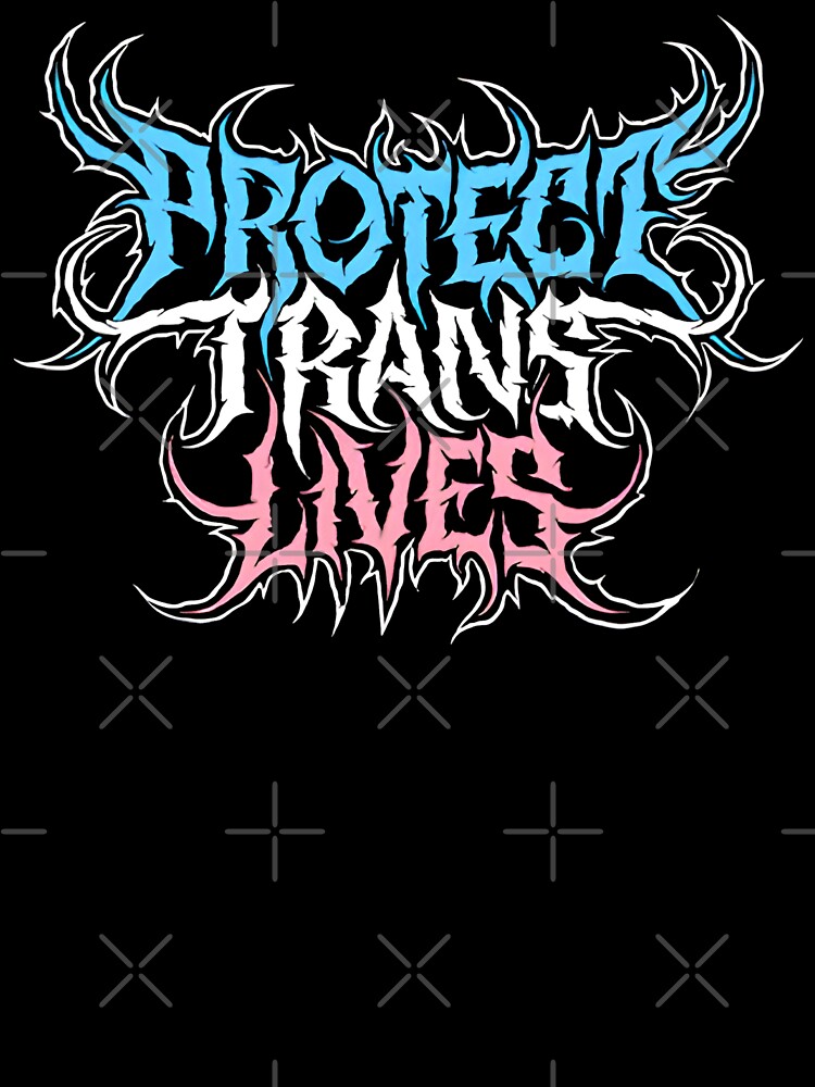 Protect Trans Lives Death Metal Logo Unisex Graphic T Shirt Short Sleeve Tee Everyday Casual Wear 3