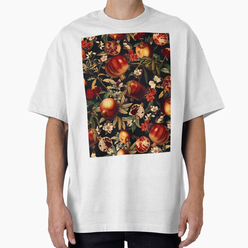 Pomegranate Garden Ii - Night Unisex Graphic T Shirt Short Sleeve Tee Everyday Casual Wear