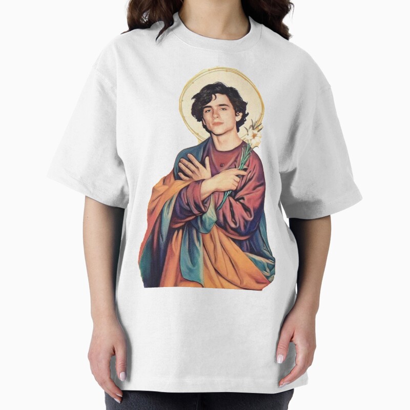 Timothee Chalamet Saint/God Sticker Unisex Graphic T Shirt Short Sleeve Tee Everyday Casual Wear 2