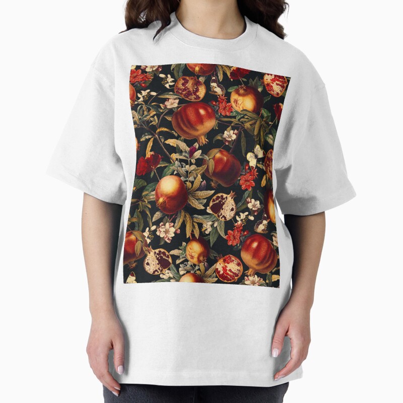 Pomegranate Garden Ii - Night Unisex Graphic T Shirt Short Sleeve Tee Everyday Casual Wear 2