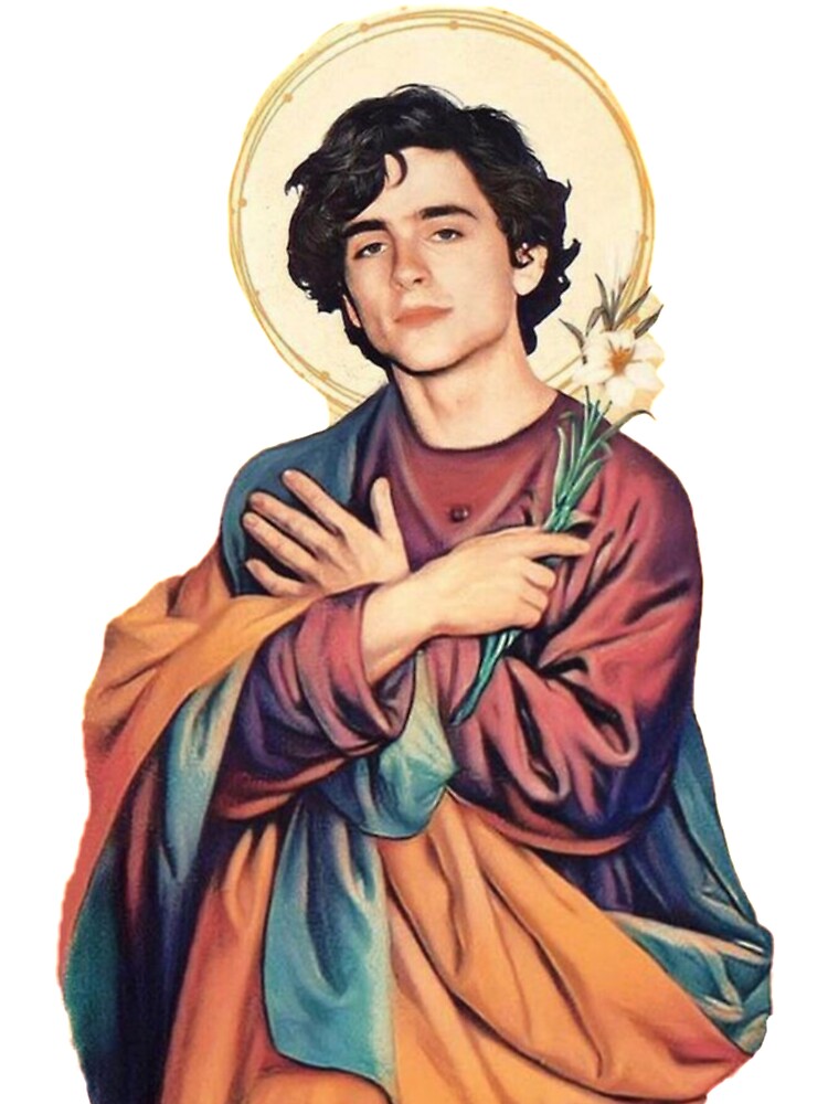 Timothee Chalamet Saint/God Sticker Unisex Graphic T Shirt Short Sleeve Tee Everyday Casual Wear 3