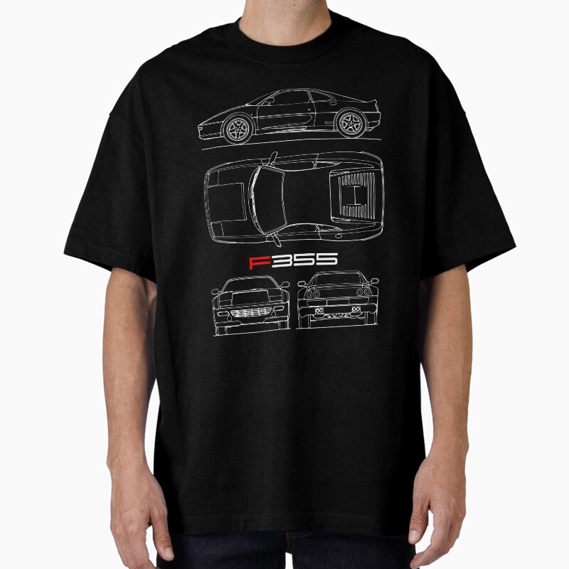 The F355 Blueprint Unisex Graphic T Shirt Short Sleeve Tee Everyday Casual Wear