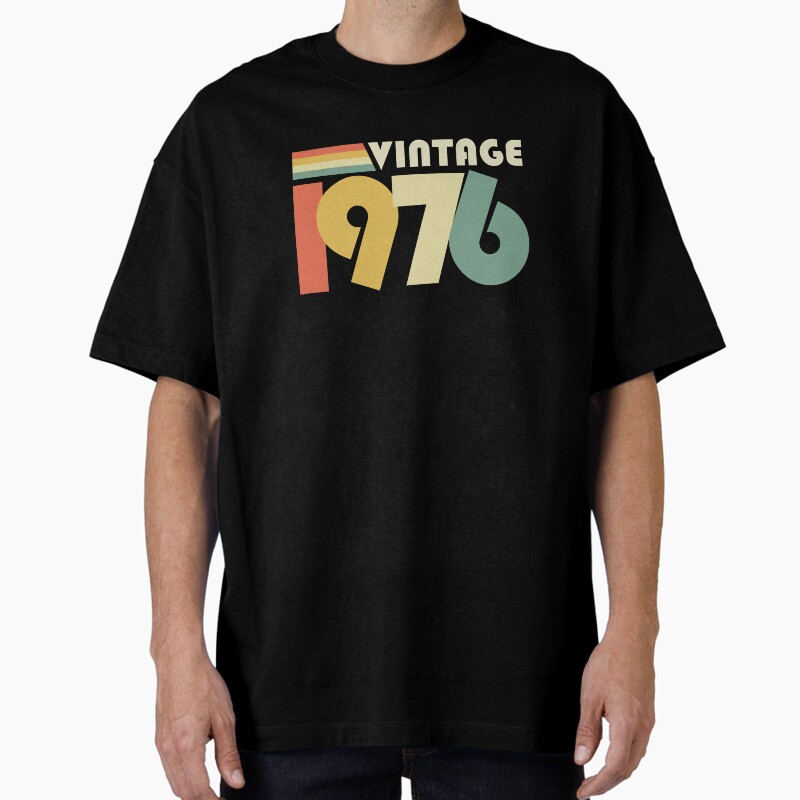 Vintage 1976, 50Th Birthday Gift Unisex Graphic T Shirt Short Sleeve Tee Everyday Casual Wear