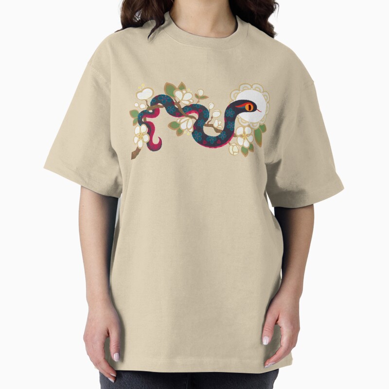 Snake And Flowers 2 Unisex Graphic T Shirt  Short Sleeve Tee Everyday Casual Wear 2