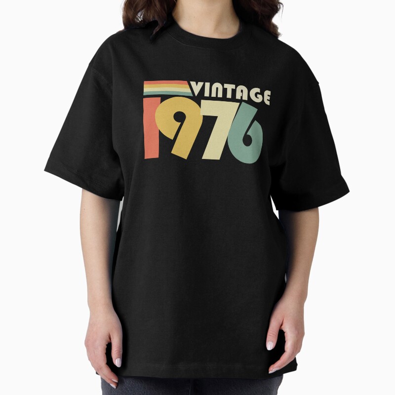 Vintage 1976, 50Th Birthday Gift Unisex Graphic T Shirt Short Sleeve Tee Everyday Casual Wear 2