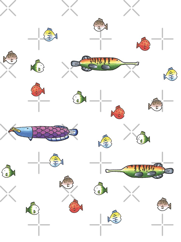 Fishing Wii Sports Fish Species - Seamless Pattern Unisex Graphic T Shirt Short Sleeve Tee Everyday Casual Wear 3