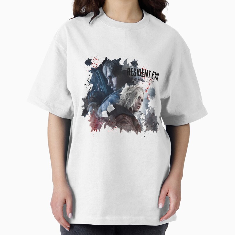 Leon And Grace Re9 Requiem White Edition Unisex Graphic T Shirt  Short Sleeve Tee Everyday Casual Wear 2