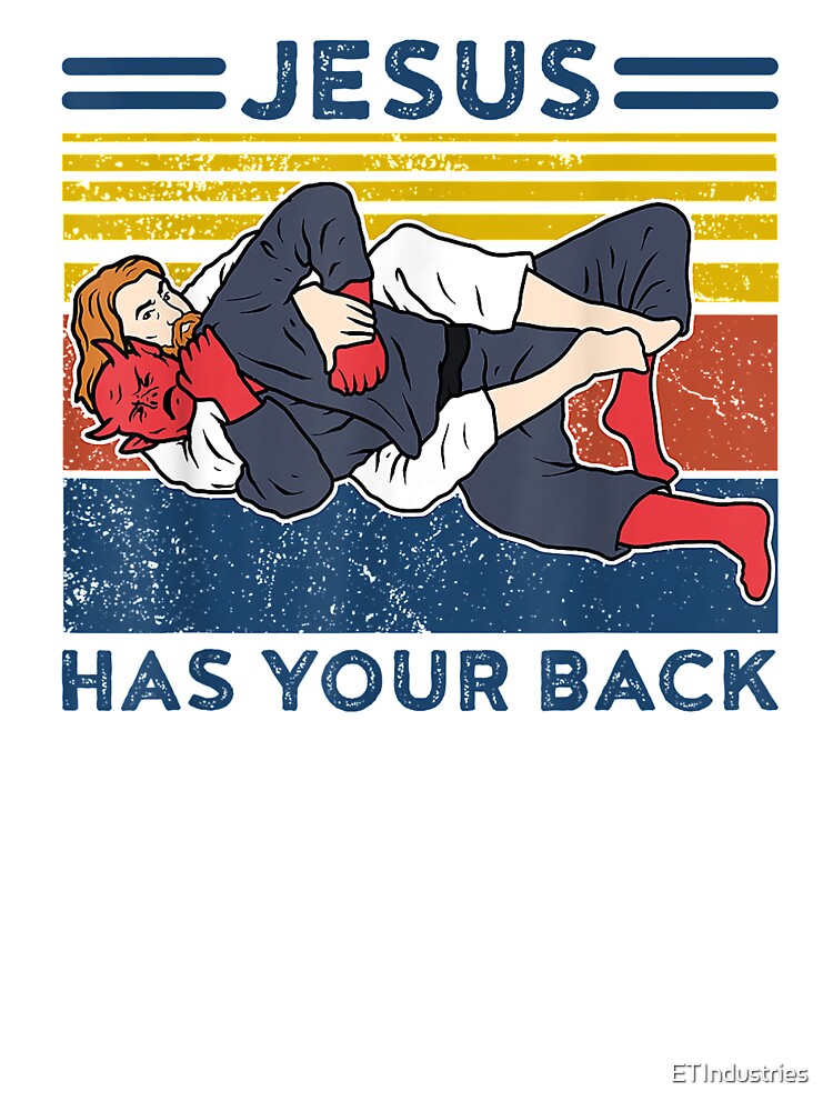 Funny Brazilian Jiu Jitsu "Jesus Has Your Back" Unisex Graphic T Shirt  Short Sleeve Tee Everyday Casual Wear 3