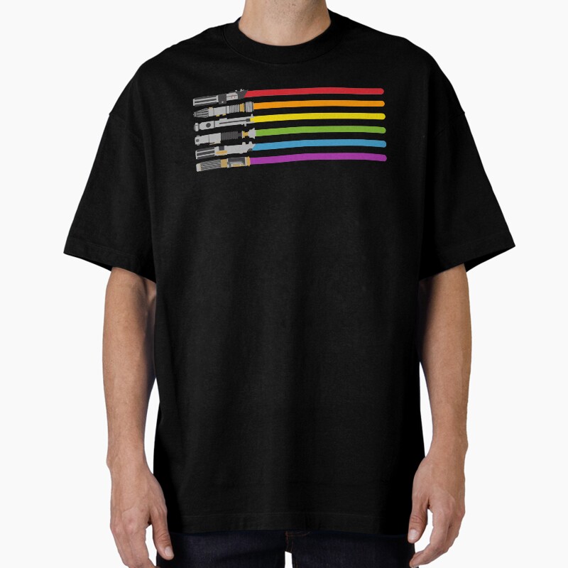 Lightsaber Rainbow Unisex Graphic T Shirt Short Sleeve Tee Everyday Casual Wear