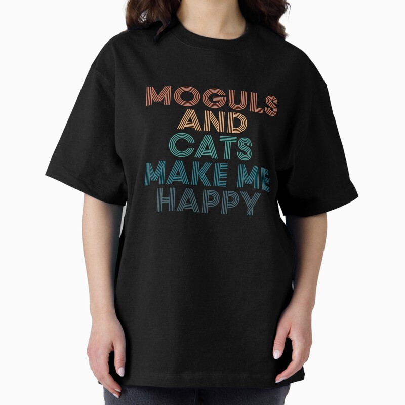 Moguls And Cats Make Me Happy- Gift For Moguls & Cats Fans Unisex Graphic T Shirt  Short Sleeve Tee Everyday Casual Wear 2