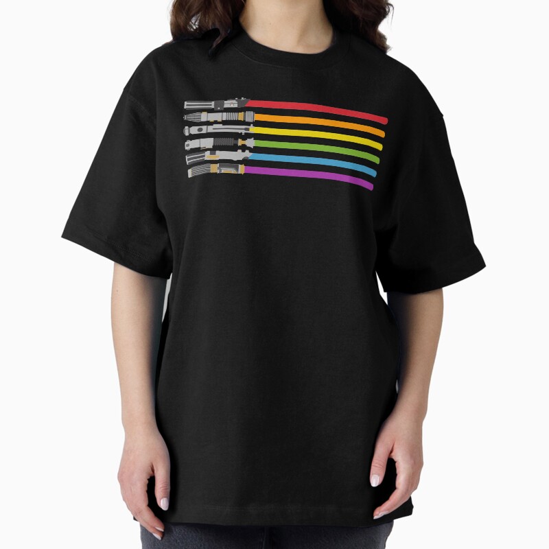 Lightsaber Rainbow Unisex Graphic T Shirt Short Sleeve Tee Everyday Casual Wear 2