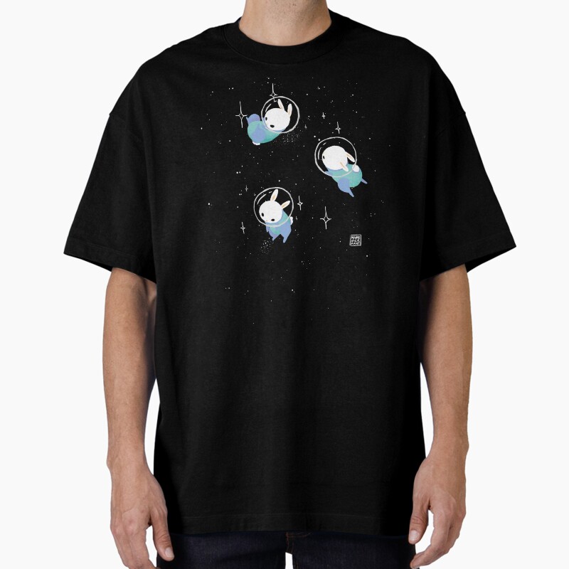Space Bunnies Unisex Graphic T Shirt Short Sleeve Tee Everyday Casual Wear