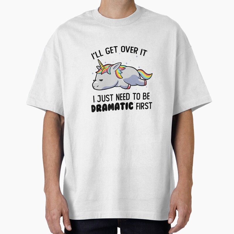 I Just Need To Be Dramatic Lazy Unicorn Gift Unisex Graphic T Shirt Short Sleeve Tee Everyday Casual Wear