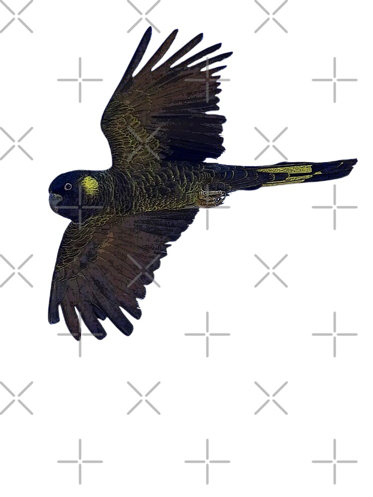 Yellow Tailed Black Cockatoo Color Design Unisex Graphic T Shirt  Short Sleeve Tee Everyday Casual Wear 3