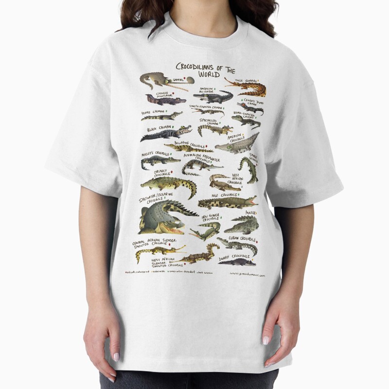 Crocodilians Of The World Unisex Graphic T Shirt Short Sleeve Tee Everyday Casual Wear 2