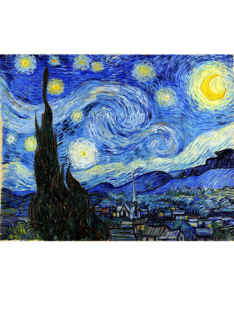 Starry Night Vincent Van Gogh Painting Unisex Graphic T Shirt  Short Sleeve Tee Everyday Casual Wear 3