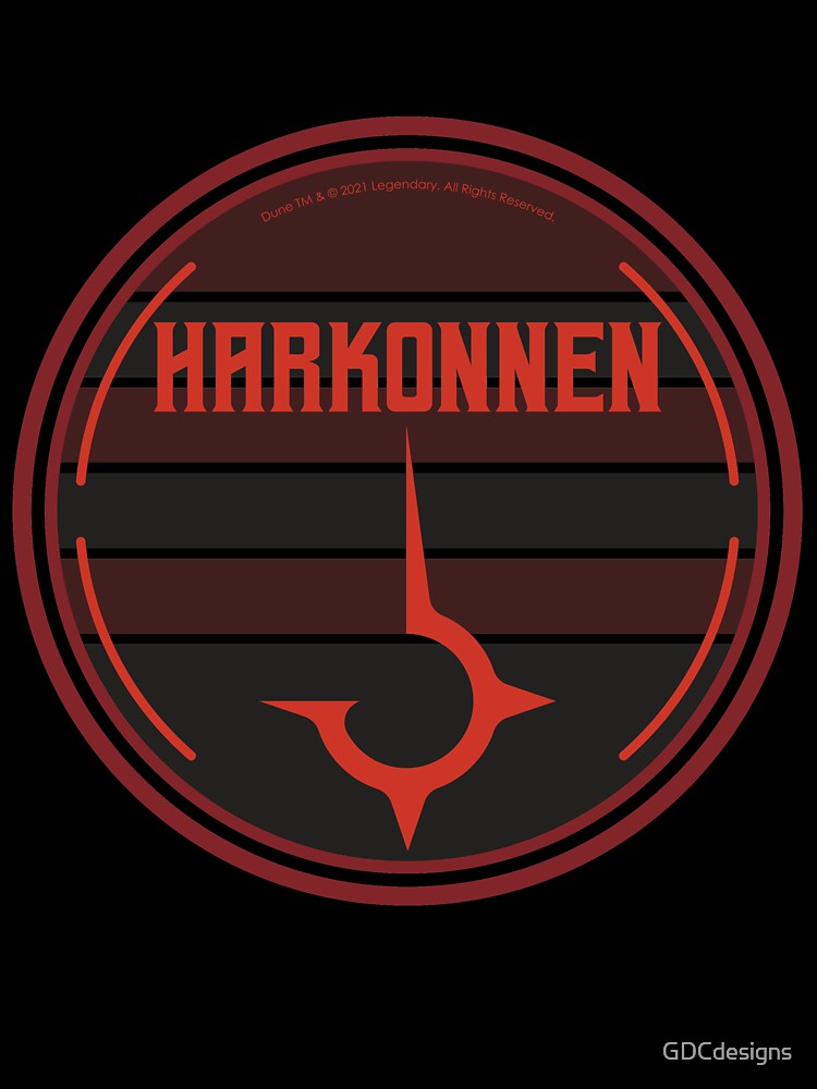 Harkonnen House Circular Art Design (On Black) - Dune (2021 Film) Unisex Graphic T Shirt Short Sleeve Tee Everyday Casual Wear 3