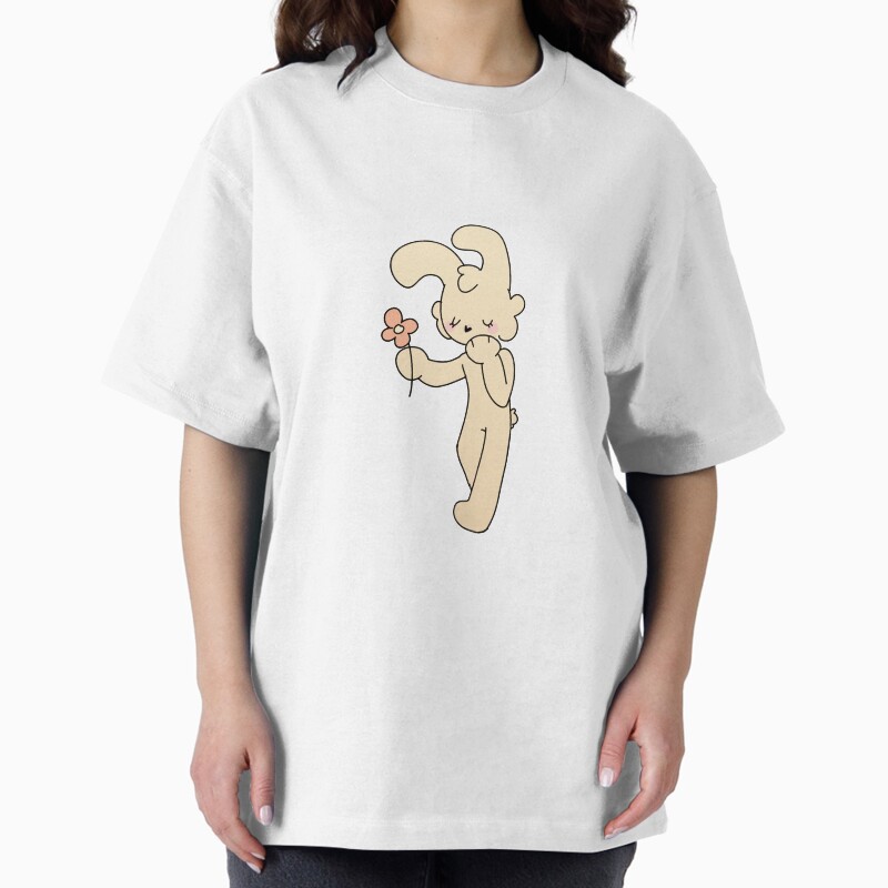 Bunny Holding A Flower Unisex Graphic T Shirt  Short Sleeve Tee Everyday Casual Wear 2