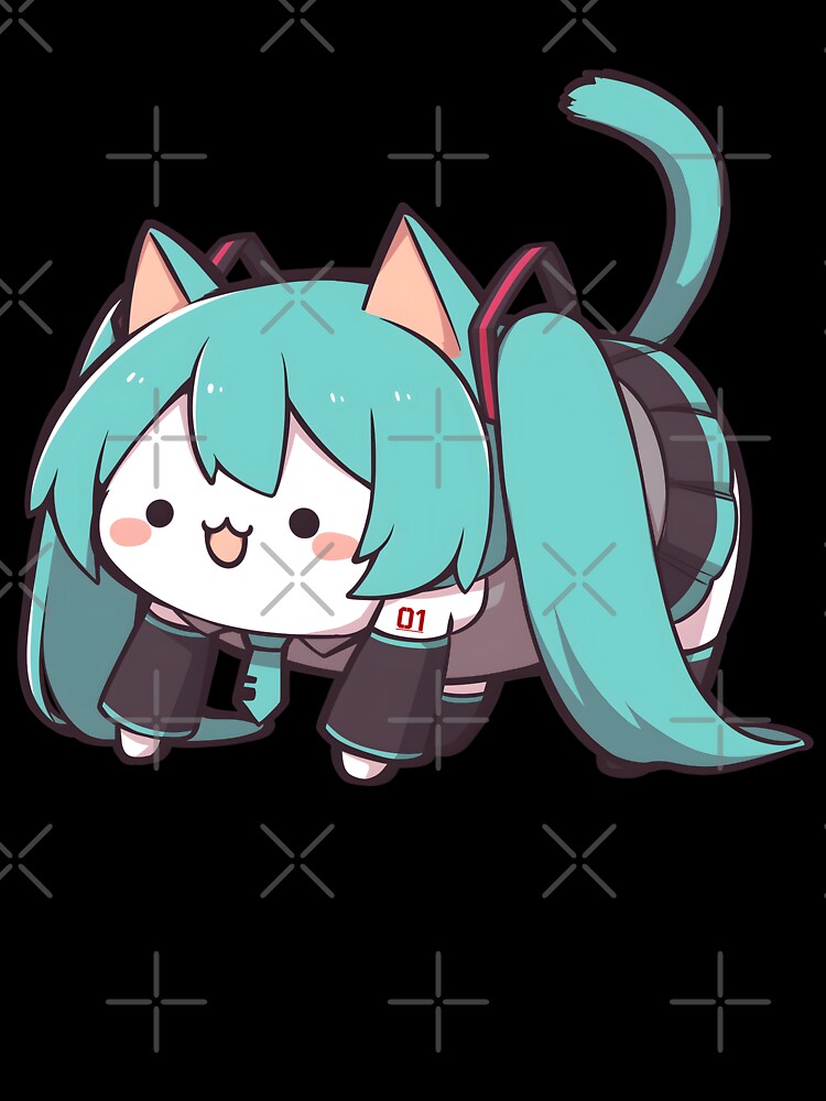 Hatsune Miku Cat Unisex Graphic T Shirt Short Sleeve Tee Everyday Casual Wear 3