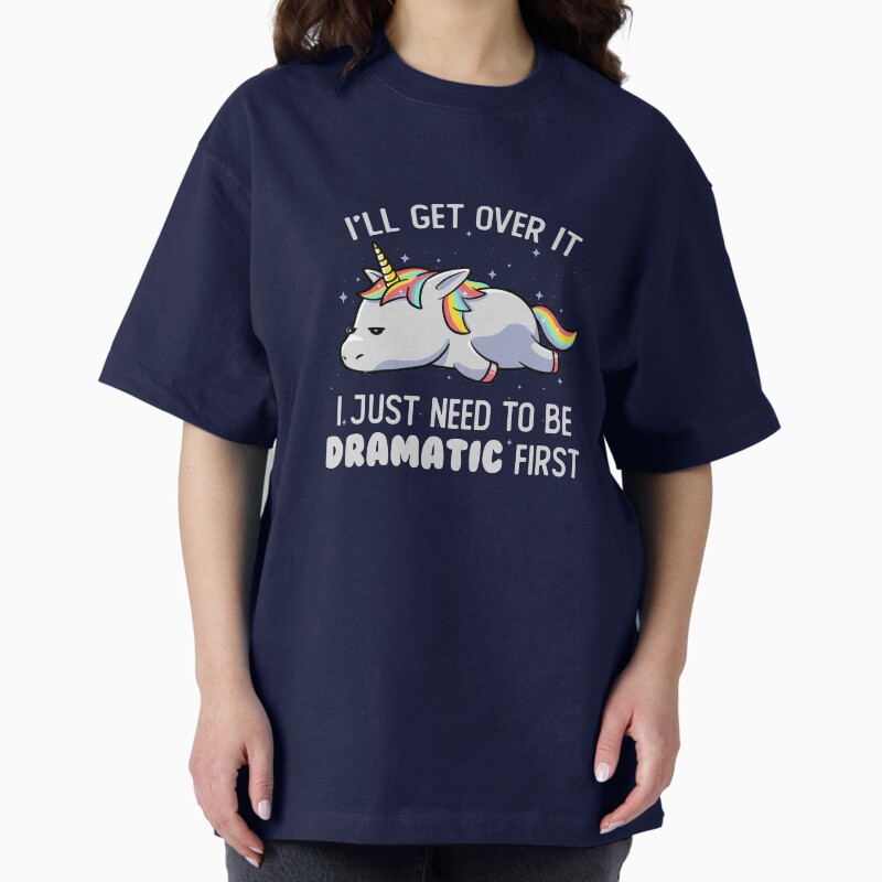 I Just Need To Be Dramatic Lazy Unicorn Gift Unisex Graphic T Shirt  Short Sleeve Tee Everyday Casual Wear 2