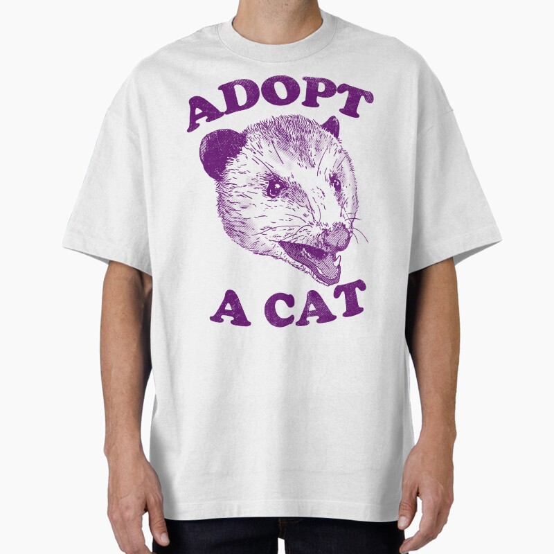 Adopt A Cat Unisex Graphic T Shirt Short Sleeve Tee Everyday Casual Wear