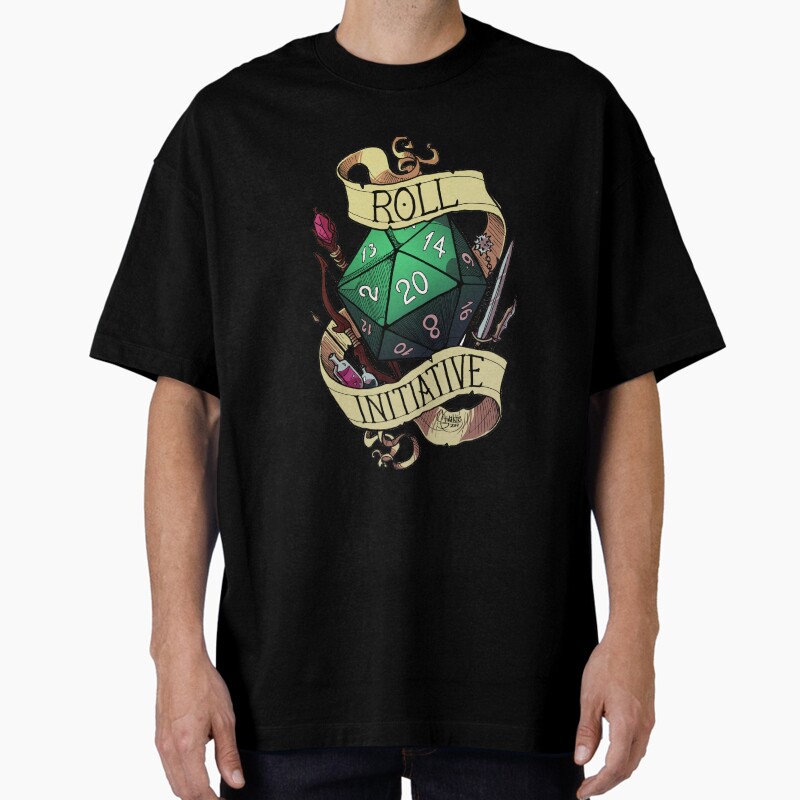 Roll Initiative Unisex Graphic T Shirt Short Sleeve Tee Everyday Casual Wear