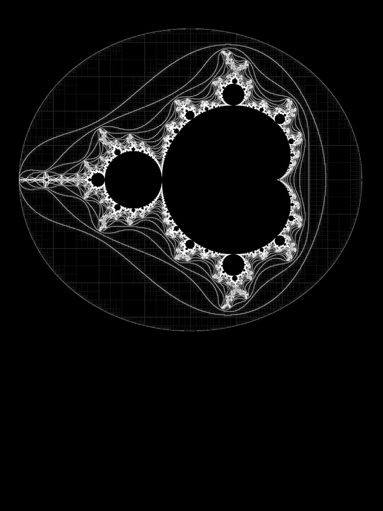 White - Linear Mandelbrot Unisex Graphic T Shirt Short Sleeve Tee Everyday Casual Wear 3
