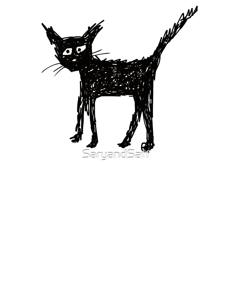 Scruffy Black Cat Unisex Graphic T Shirt  Short Sleeve Tee Everyday Casual Wear 3
