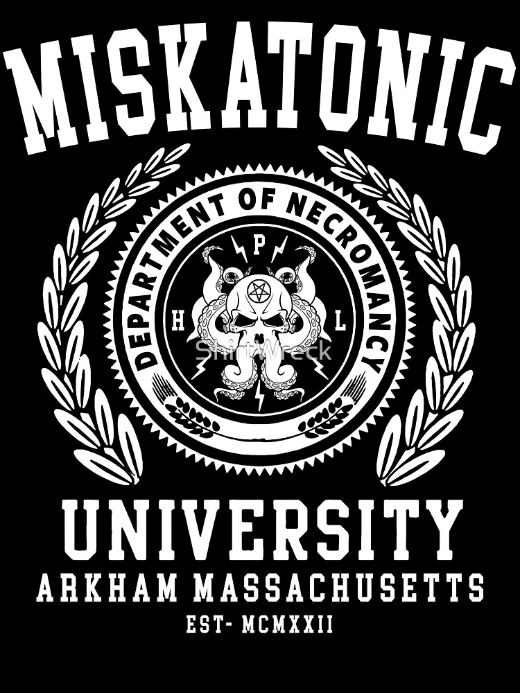 Cthulu And Lovecraft - Miskatonic University Unisex Graphic T Shirt Short Sleeve Tee Everyday Casual Wear 3